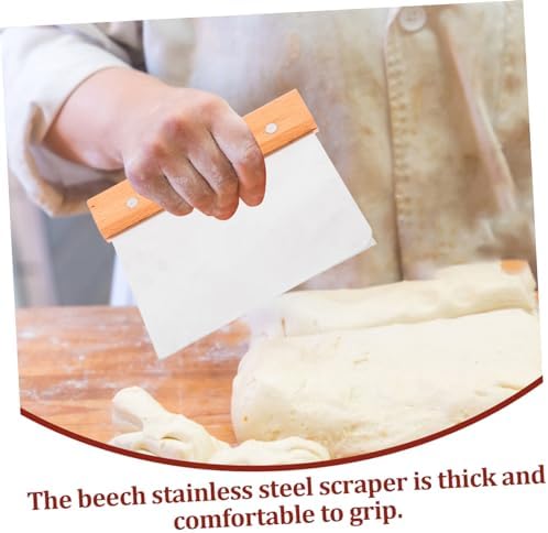 Stainless Steel Dough Scraper with Wood Handle, Bench Cutter for