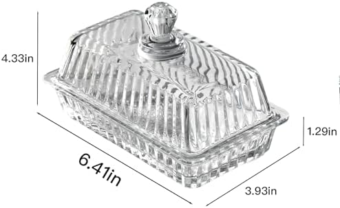 Crystal Butter Dish with Lid – Elegant Heavy Duty Covered Butter