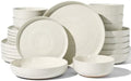 Stoneware Dinnerware Sets with Pasta Bowls, Dish Set for 6