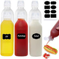 WAYDA Condiment Squeeze Bottles,6 Pack Squeeze Bottles for Sauces