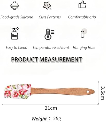 Silicone Cooking Spatula Set with Wooden Handles: Ideal for daily cake