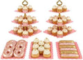 NWK 5-Piece Cupcake Stand & Appetizer Trays Set (Pink)