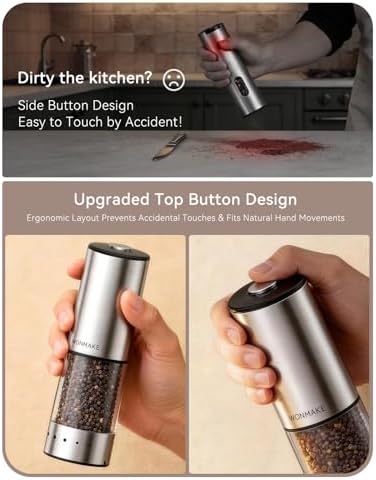 Electric Type-C Rechargeable Salt and Pepper Grinder Set