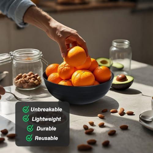Greentainer Unbreakable Large Salad Bowls, 76 oz Plastic Serving Bowl