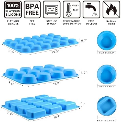 CAKETIME Silicone Muffin Pan - Cupcake Pan, Mini Loaf Pan Silicone