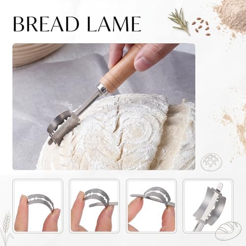 Mifoci 9 Pcs Sourdough Starter Kit Danish Dough Whisk Dutch Dough