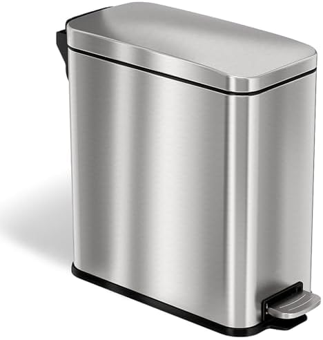 iTouchless 3 Gallon Bathroom Step Wastebasket