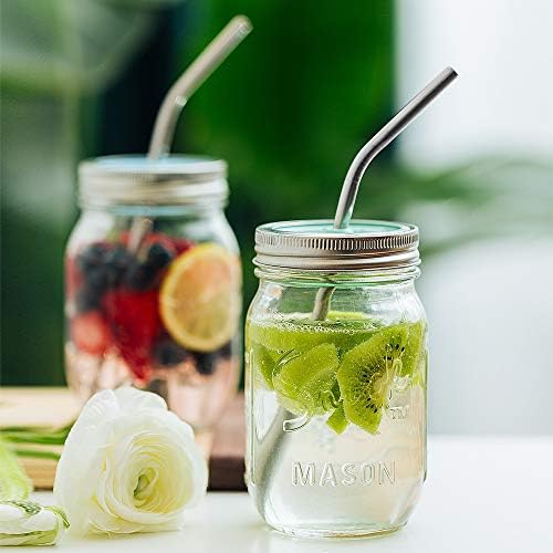 Hiware 12-Pack Reusable Stainless Steel Metal Straws with Case - Long