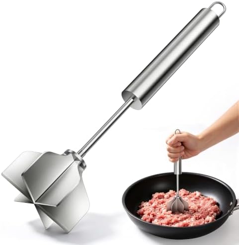 Stainless Steel Meat Masher 6 Blade Ground Beef Chopper Cooking