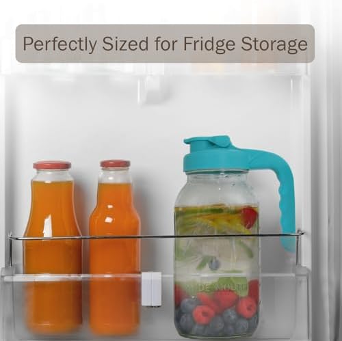 Mason Jar Pitcher - Airtight & Leakproof Glass Pitcher with Lid