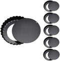 6 Pcs Mini Tart Pans with Removable Bottom, 3.9 in Egg Tart Molds Set
