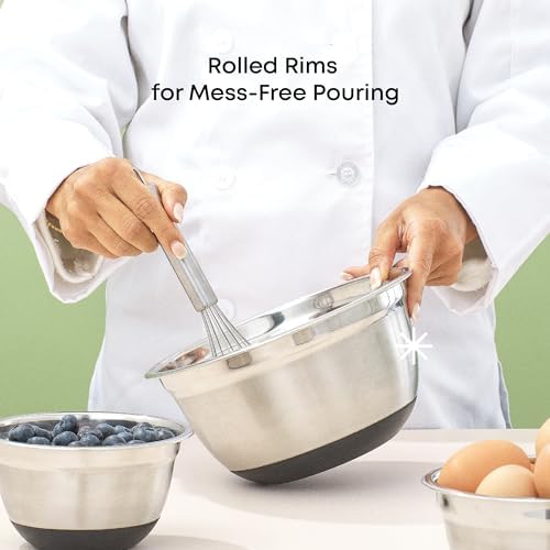 JoyJolt Stainless Steel Mixing Bowls with Airtight Lids, 7 Piece