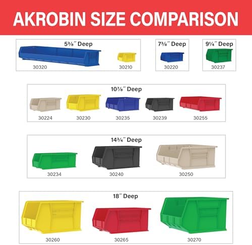 Akro-Mils 30235 AkroBins, 11"x11"x5", 6-Pack