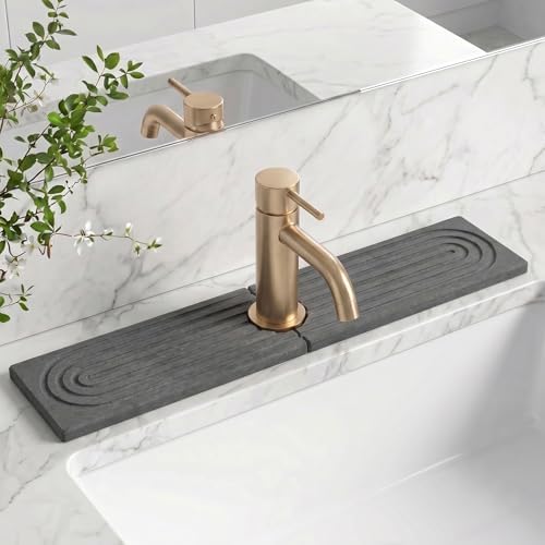 Stone Faucet Mat for Kitchen Sink-Diatomite Drying Stone Mat& Sink