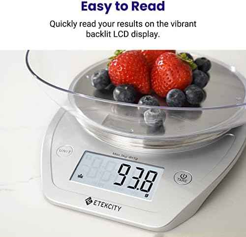 Etekcity 0.1g Food Kitchen Scale, Bowl, Digital Grams and Ounces for