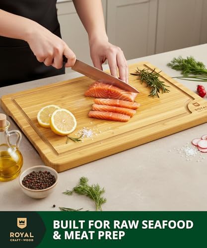 ROYAL CRAFT WOOD Cutting Boards for Kitchen - Chopping Board Set of 3