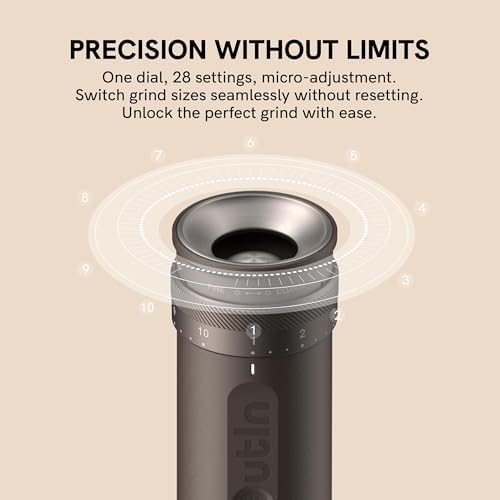 OutIn Fino Portable Electric Coffee Grinder, Tundra Brown