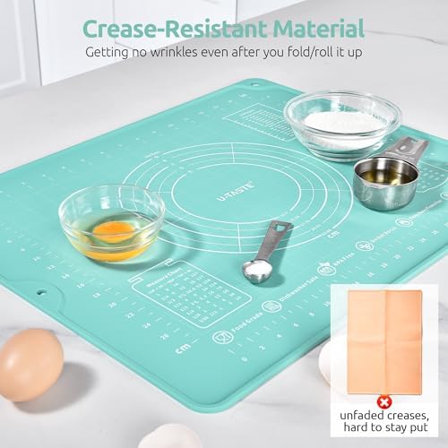 U-Taste Silicone Pastry Mat, Dough Rolling Baking Sheet, 16"x20", Aqua