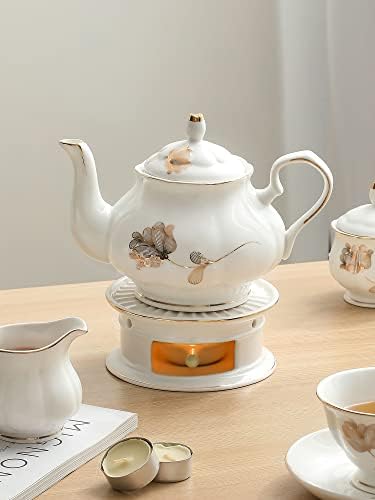 CHENP.HMC Teapot Warmer, Ceramic Tea Warmer with Tealight