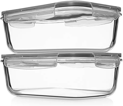 4-Piece 8-Cup Glass Food Storage Containers with Locking Lids