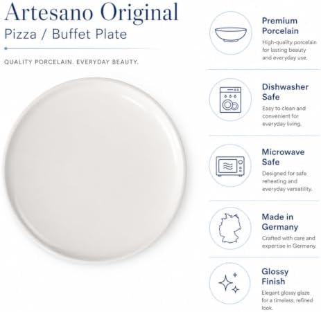 Villeroy & Boch Artesano Original Pizza Plate, Creamy White, 12.5 Inch