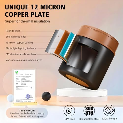 Thermo for Hot Food, 15.2 oz Insulated Food Jar for Kids with Folding