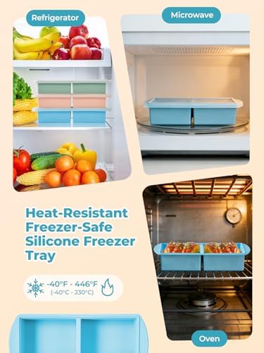 Silicone Freezer Tray with Lid for Soup Ice Cubes, 2Cup Large Ice Cube