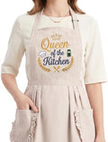 Elife Embroidered Apron,Ruffle Kitchen Cooking Apron with Pockets for