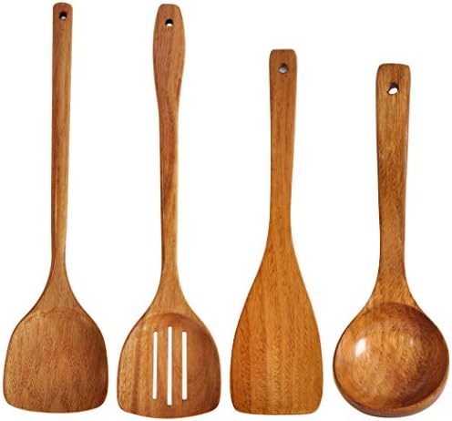 Wooden Spatula,Slotted Turner,Soup Ladle,Long Handle Utensils