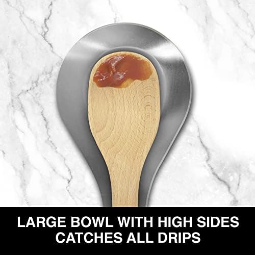 OGGI Stainless Steel Spoon Rest- Long Handle Holds Kitchen Utensils in