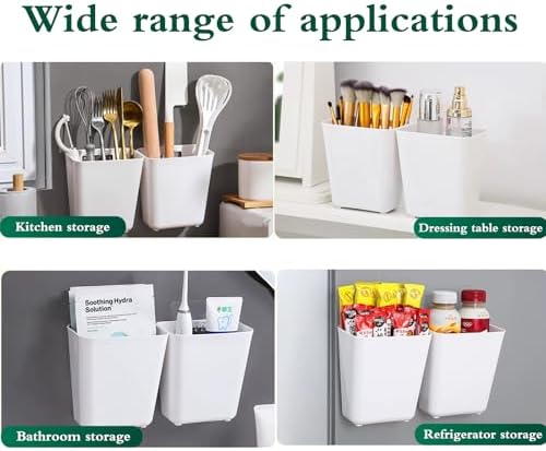 4 Pack Cabinet Door Organizer, Self Adhesive Wall Mount Storage Bins