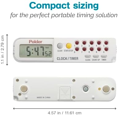 Polder Combination Clock, Timer and Stopwatch, White