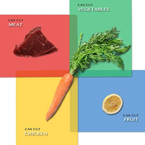 Fotouzy Plastic Cutting Boards for Kitchen, Flexible Cutting Mats Set