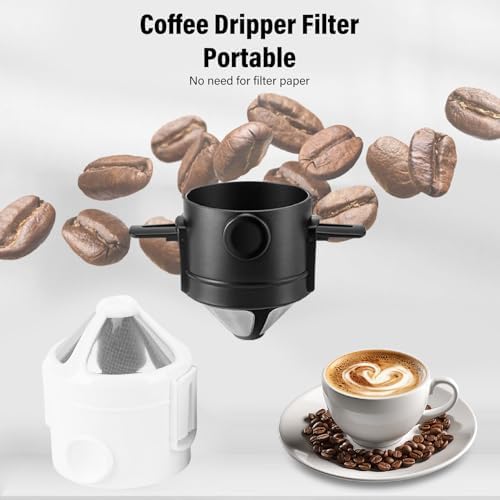 2 Sets Pour over Coffee Dripper, 304 Stainless Steel Reusable Coffee