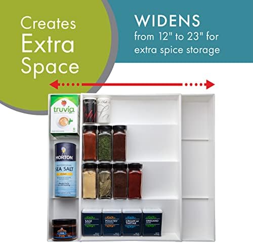 Dial Industries Expandable Kitchen Drawer Spice Jar Organizer Tray