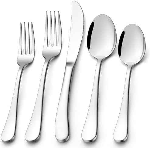 E-far Heavy Duty Silverware Set for 8, 40 Pcs Stainless Steel Flatware Set