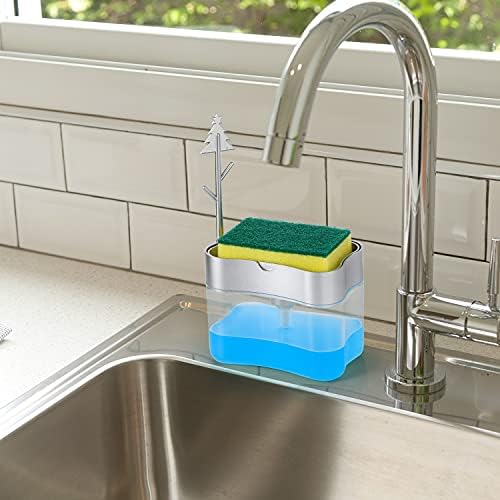 Soap Dispenser with Added Features for Kitchen - Sponge Holder Sink