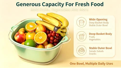 2-Pack Collapsible Colanders with Self-Draining Base, Over Sink-edge