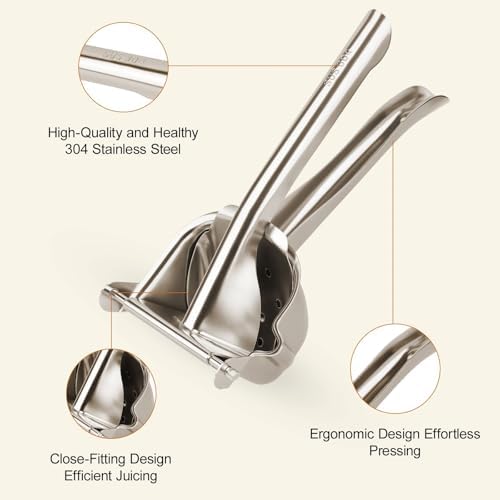 304 Stainless Steel Lemon Squeezer, Manual Citrus Juicer Hand Press