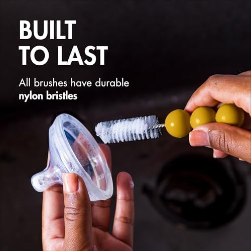 Boon Mod Baby Bottle Brushes - Includes Bottle Cleaner Brush, Straw