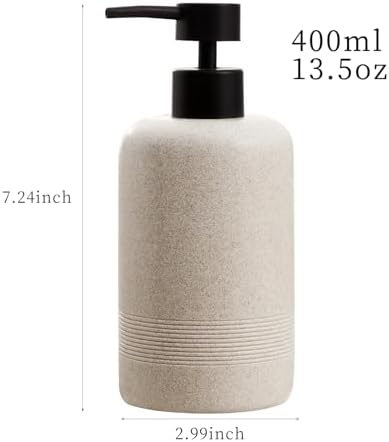 Soap Dispensers,13.53 OZ, 2 PCS,Sandstone Look Beige Empty Bottles