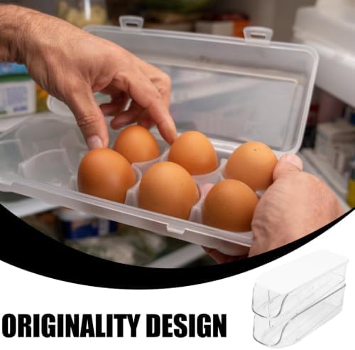 2pcs Drawer Egg Holder, Plastic Rack for Neat Fridge Organization
