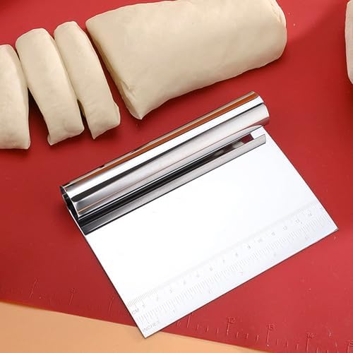 CoguZed 2 Pack Stainless Steel Pastry and Dough Cutter/Scraper/Knife