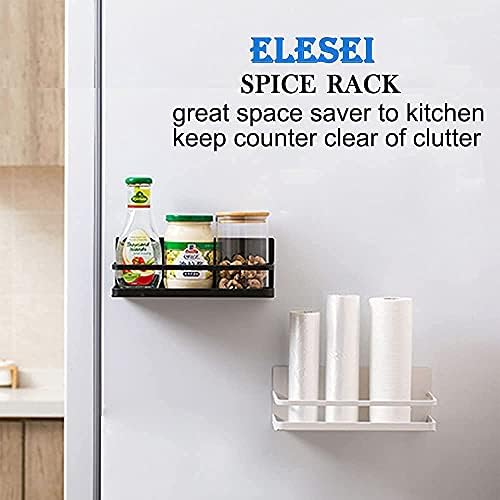 Magnetic Spice Rack for Refrigerator, 2 Pack, White