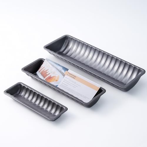 Scandinavian Almond Cake Pan with Recipe, 3-Pack Carbon Steel Set