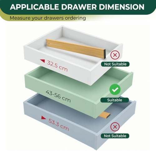 6 Pack Deep Drawer Dividers - 17-22 Inch Deep Expandable Drawer