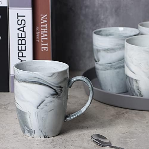 14 OZ Marble Coffee Mugs, M067 Novelty Marble Ceramic Cup for Home and