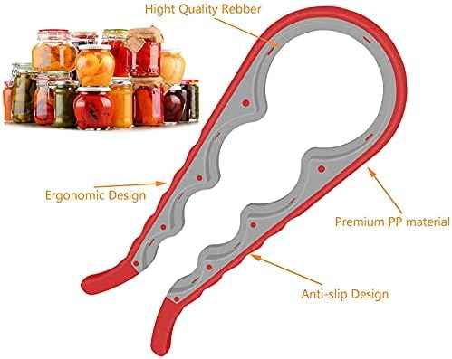 Jar Opener, 5 in 1 Multi Function Can Opener Bottle Opener Kit with
