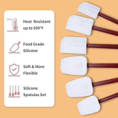16.5 INCH Silicone Spatulas Heat Resistant Heavy Duty Rubber Spatulas