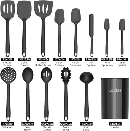 Coukre 14-Piece Silicone Utensil Set, Heat Resistant